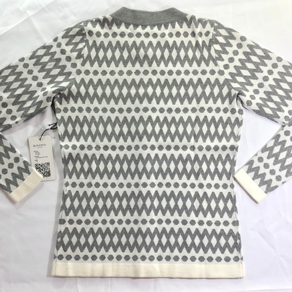🆕Rodina Grey White Cardigan NEW size XS - Picture 2 of 8